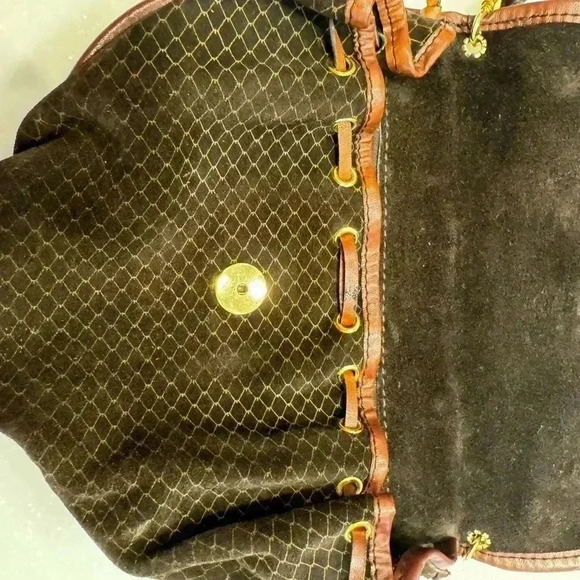 Fortuna brown croc embossed suede & leather small crossbody bag. - Picture 6 of 16